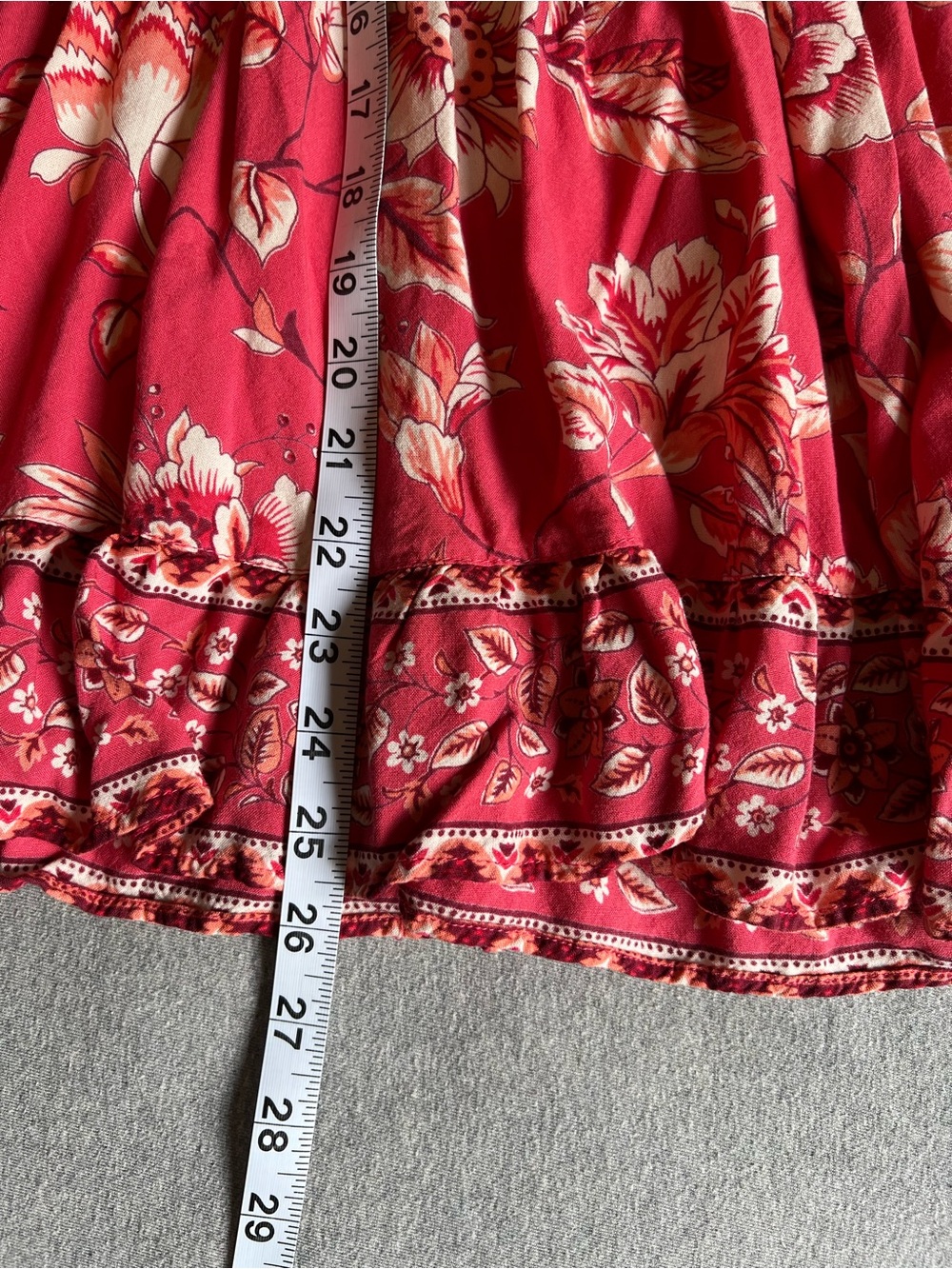 Angie Coral Red Floral Tie-Front Sundress - Picture 6 of 8